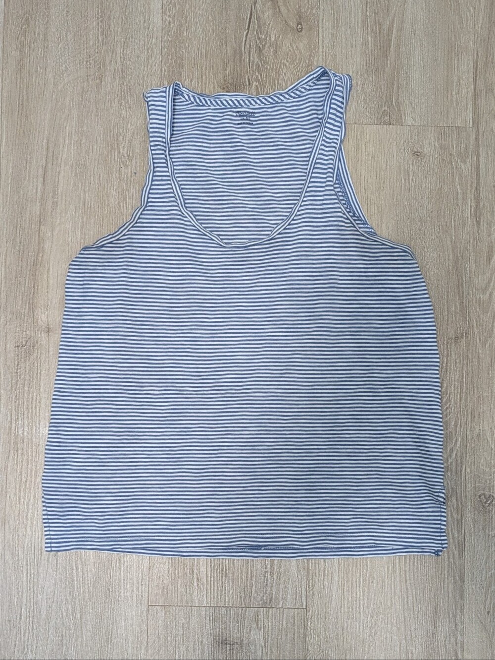 Madewell Blue White Striped Knit Tank Top XS Scoop Neck Casual